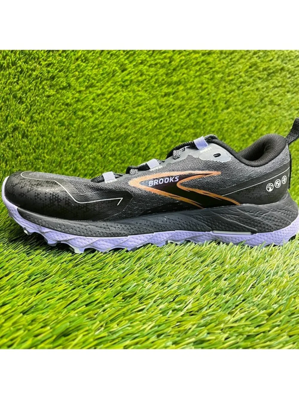 Brooks Cascadia 18 Womens Size 8 Black Purple Trail Running Shoes Sneakers